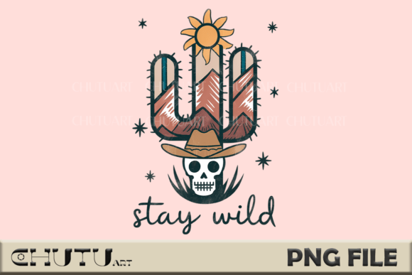Download Stay Wild Cactus Skull PNG - Png Collection