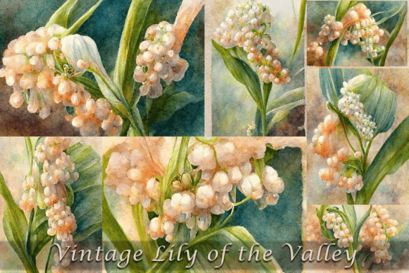 Download Vintage Watercolor Lily of the Valley - Vintage Collection