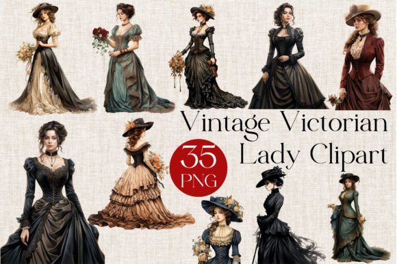 Download 35 Vintage Victorian Lady Clipart S - Vintage Collection