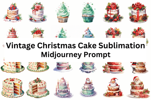Download Vintage Christmas Cake Sublimation - Vintage Collection